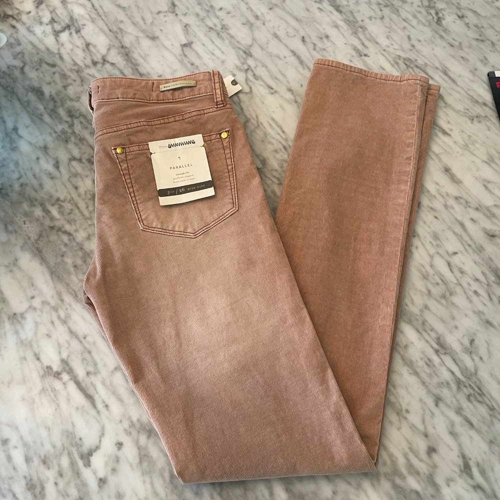 NWT Anthropologie Pilcro Pink Beige Corduroy Pants - Size 26